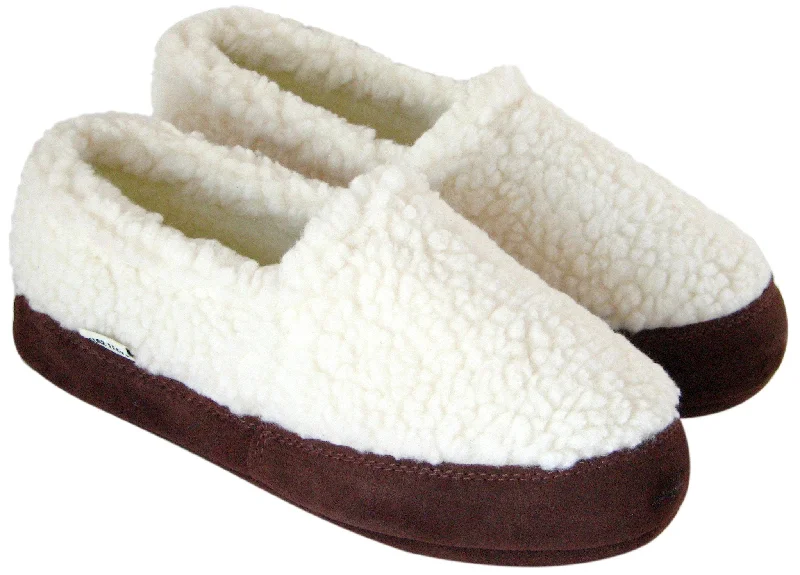 Men's plush slippers with a faux fur liningPolar Feet Kids' Perfect Mocs White Berber