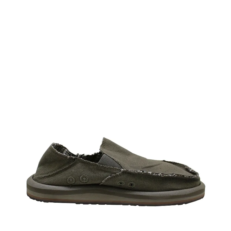 Men's loafers with a decorative buckleMen's Shoes Sanuk VAGABOND SOFT TOP HEMP Slip On Loafers 1117753 ARMY