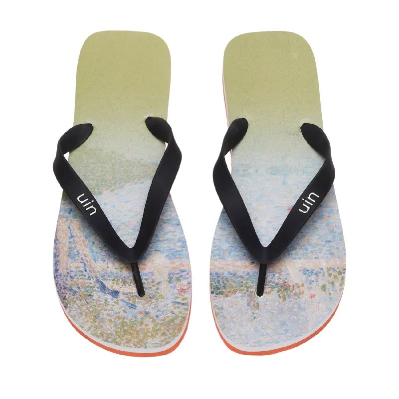 Men's sandals with a flexible sole for easy movementGeorges Seurat The Seine seen from 'La Grande Jatte?Blanes Men