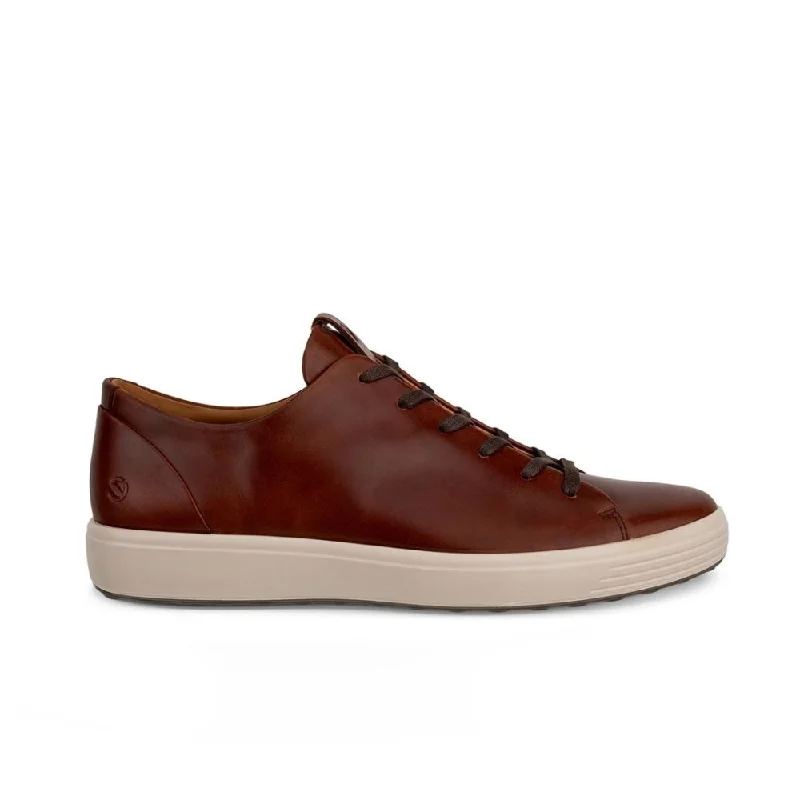 Men's Oxfords with a classic silhouette and a high - shine finishEcco Men's Soft 7 - Cognac