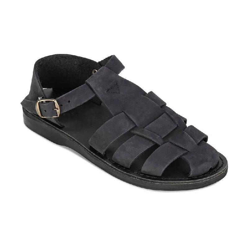 Men's sandals with a buckle closureDaniel - Leather Fisherman Sport Sandal | Black Nubuck