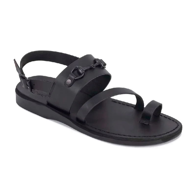 Men's sandals with a durable outer soleEliphaz - Leather Buckle Sandal | Black