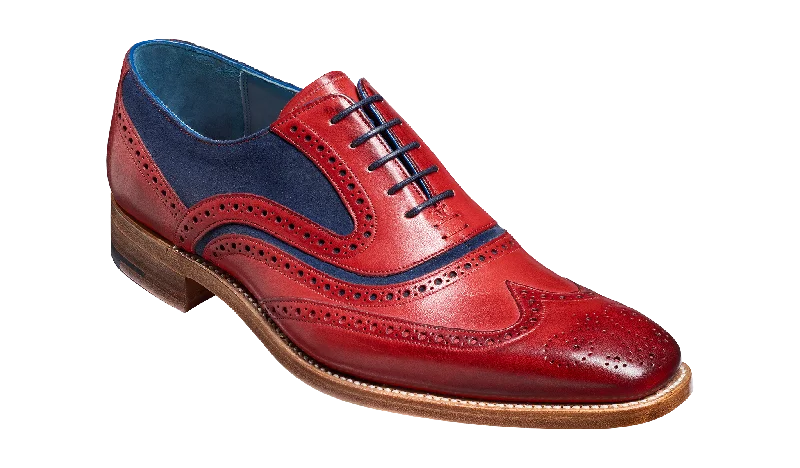 Men's Oxfords with a classic silhouette and a high - shine finishMcclean - Red Hand Painted / Navy Suede