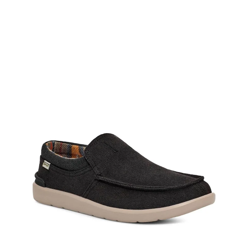 Men's loafers with a contrast stitching detailMen's Shoes Sanuk SIDEWALK SURFER LITE 2 SL Casual Slip Ons 1152132 BLACK