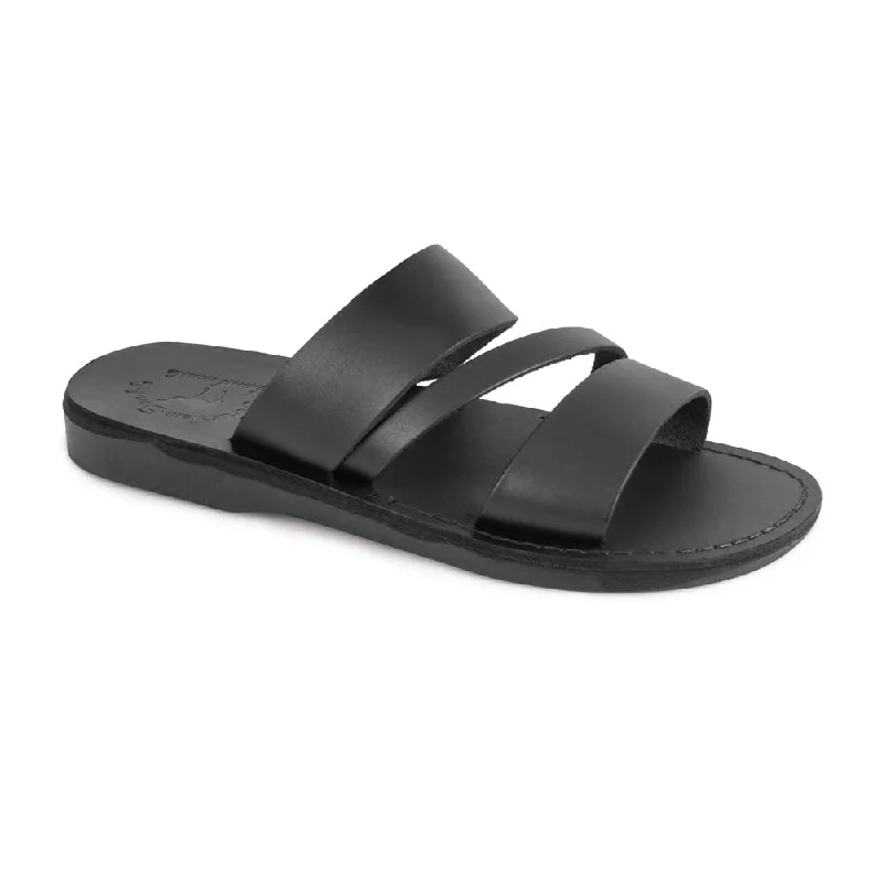 Men's sandals with a cushioned footbedBoaz - Leather Wide Strap Sandal | Black