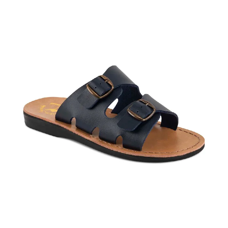 Men's sandals with a decorative buckle or charmBarnabas Vegan - Leather Alternative Sandal | Blue