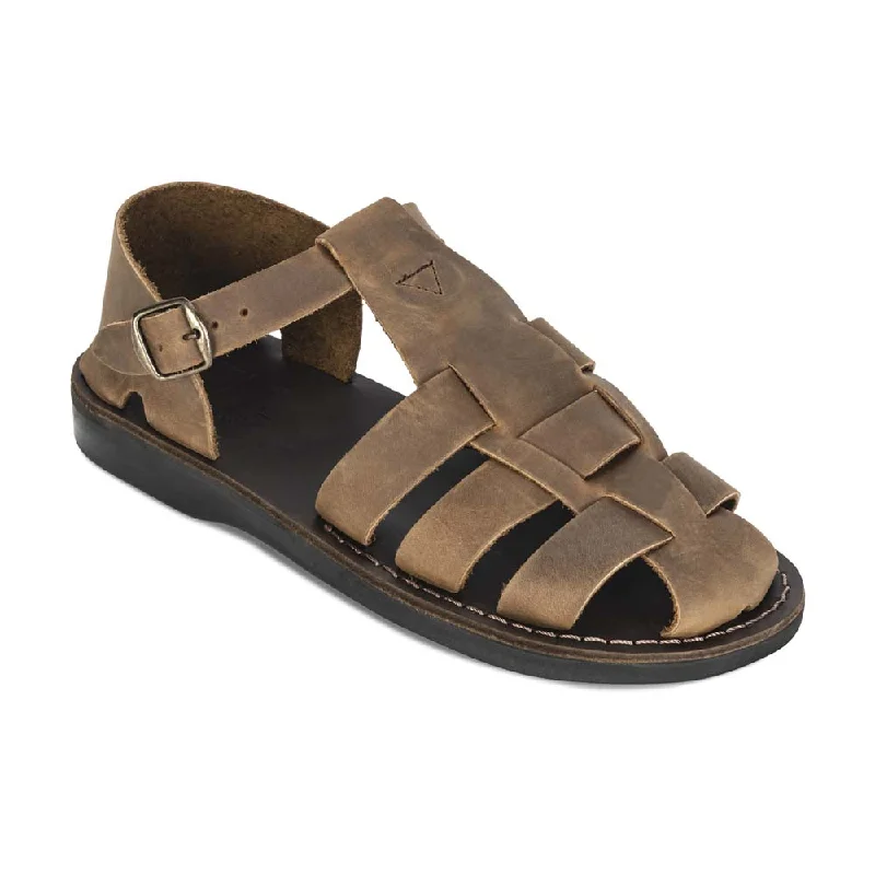 Men's sandals with a pointed toe for a stylish lookDaniel - Leather Fisherman Sport Sandal | Oiled Brown