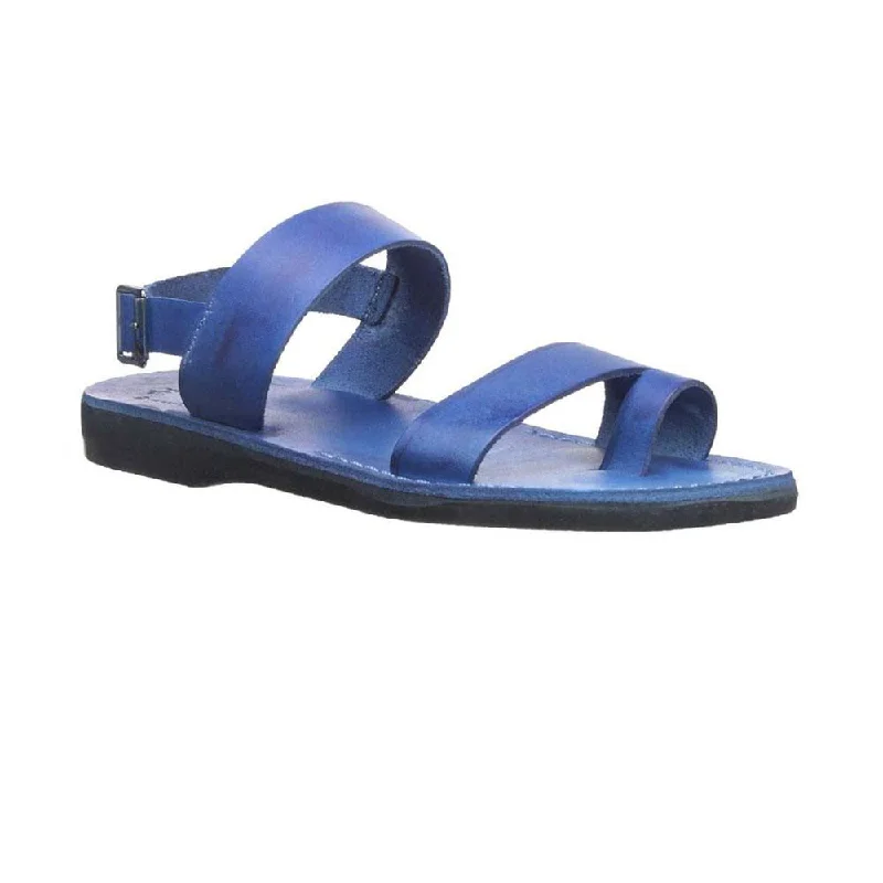 Men's sandals with a rubber sole for tractionCarmel - Leather Ankle Strap Sandal | Blue