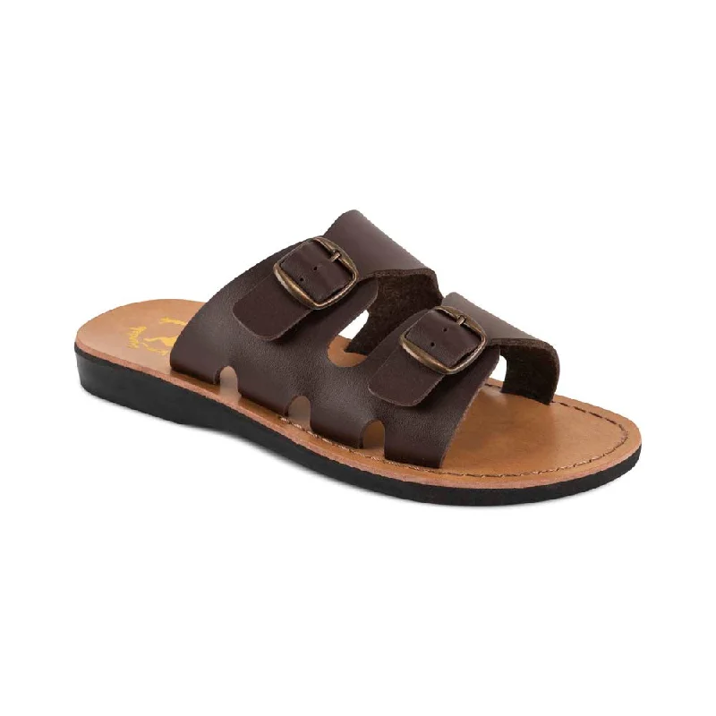 Men's sandals with a wide strap for supportBarnabas Vegan - Leather Alternative Sandal | Brown