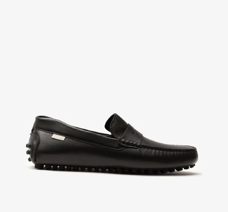 Men's leather loafers with a penny slotDriver | Black Leather