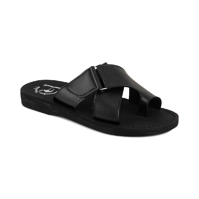 Men's sandals with a pointed toe for a stylish lookAsher Vegan - Leather Alternative Sandal | Black