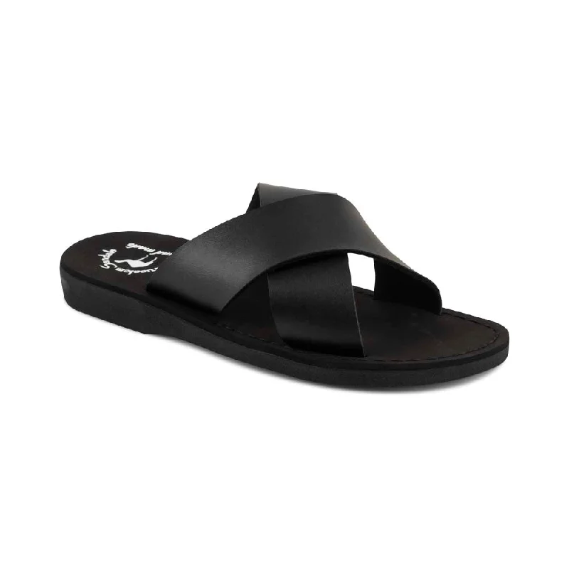 Men's sandals in a neutral color like black or brownElan Vegan - Leather Alternative Sandal | Black