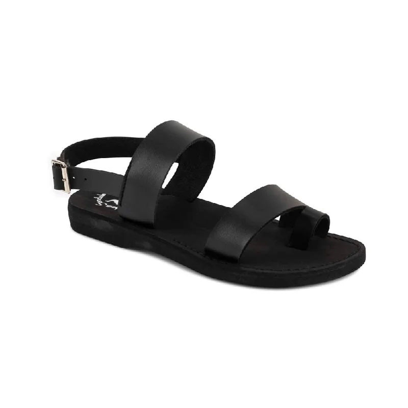 Men's sandals with a toe post designCarmel Vegan - Leather Alternative Sandal | Black