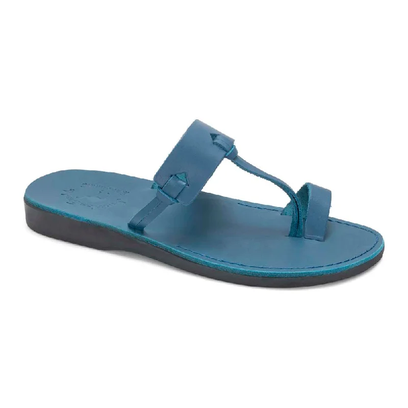 Men's sandals with a perforated leather upper for ventilationDavid - Leather Open Toe Sandal | Blue