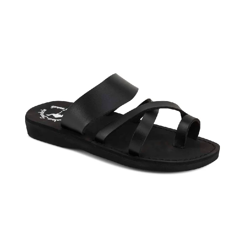 Men's sandals with a rubber sole for tractionThe Good Shepherd  Vegan - Leather Alternative Sandal | Black