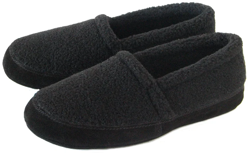 Men's slippers with a leather sole for a classic lookPolar Feet Men's Perfect Mocs - Black Berber