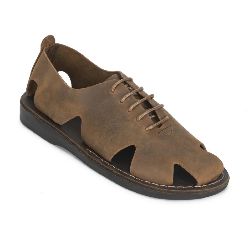 Men's sandals with a pointed toe for a stylish lookRiver - Leather Lace-Up Sandal | Oiled Brown