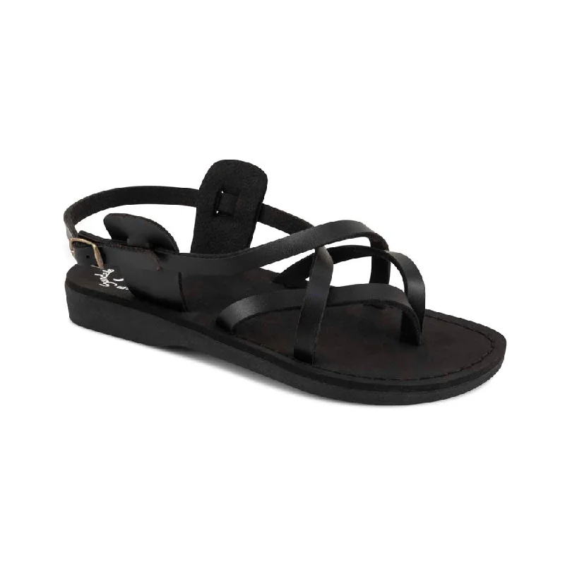 Men's sandals with a toe post designTamar Buckle Vegan - Leather Alternative Sandal | Black