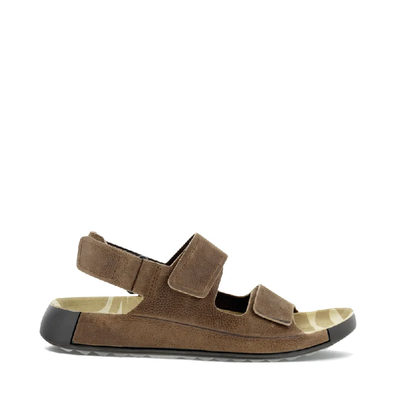 Men's sandals with a padded heelMen's sandals with a padded heelEcco Men's Cozmo Flat 3 Adjustable Strap Sandal in Cocoa Brown