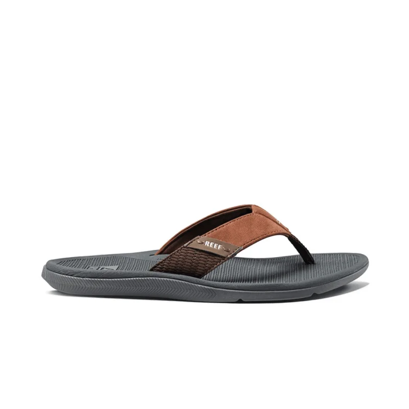 Men's sandals in a neutral color like black or brownMen's sandals in a neutral color like black or brownReef Men's Santa Ana - Grey/Tan