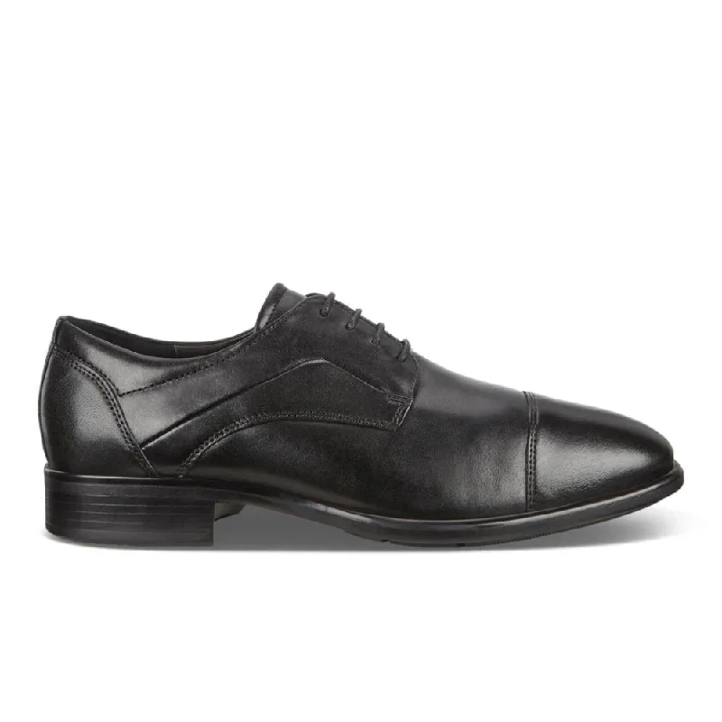 Men's Oxfords with a perforated leather strap for ventilationEcco Men's Citytray Derby - Black