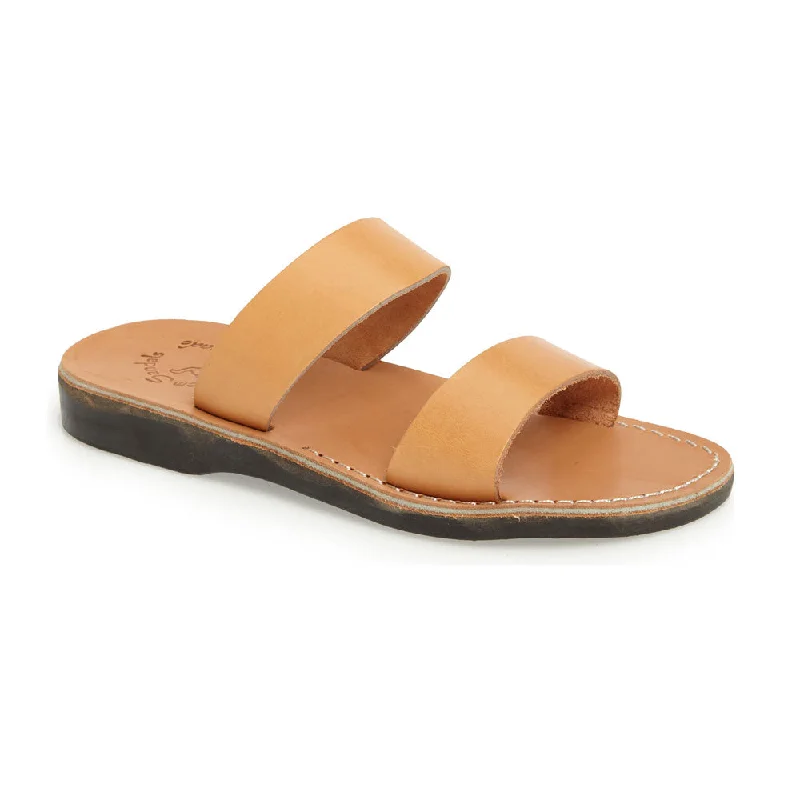 Flip - flop style men's sandals for beach wearAviv - Leather Double Strap Sandal | Tan