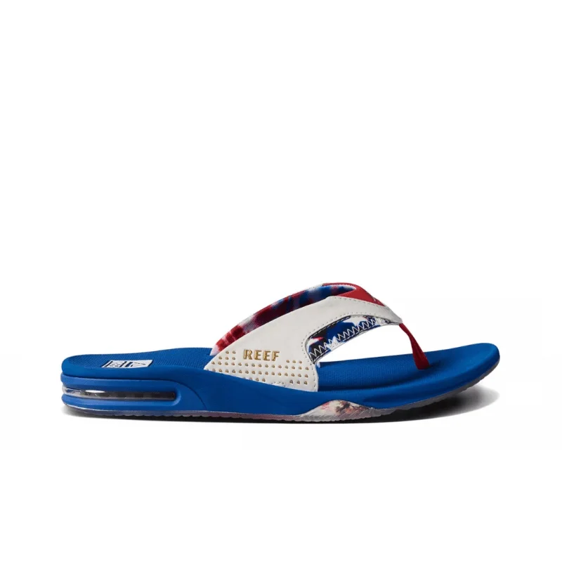 Men's sandals with a wide strap for supportMen's sandals with a wide strap for supportReef Men's Fanning - Red White & Blue