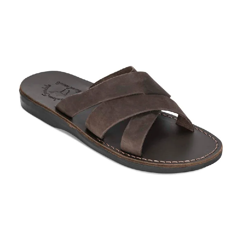 Men's sandals with a durable outer soleAxel - Leather Coastal Sandal | Brown Nubuck