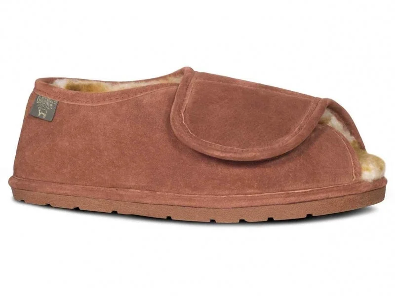 Men's sandals in a neutral color like black or brownCloud Nine Sheepskin - Medical Wrap with Back