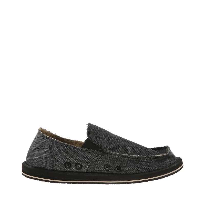 Men's loafers with a low - heeled designMen's Shoes Sanuk VAGABOND Slip On Canvas Sidewalk Surfers SMF1001 CHARCOAL