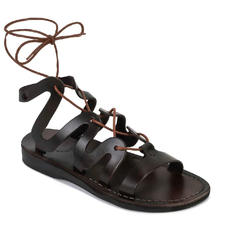 Men's sandals with a flexible sole for easy movementEmma - Leather Lace Up Sandal | Brown