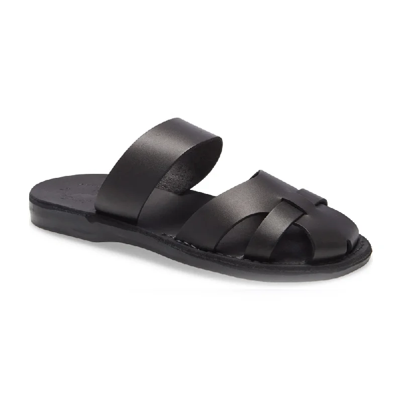 Men's sandals with a stretchy strap for a better fitAdino - Leather Closed Toe Sandal | Black