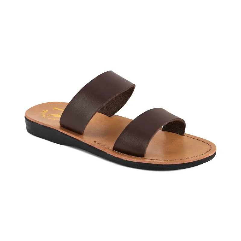 Men's sandals with a decorative buckle or charmAviv Vegan - Leather Alternative Sandal | Brown