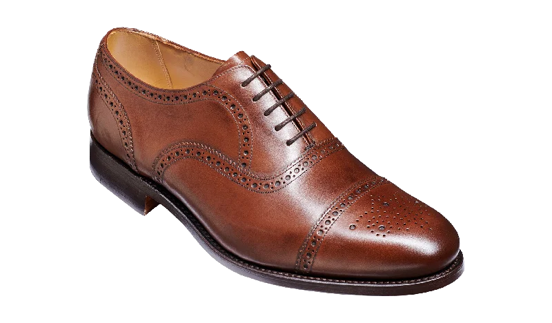 Men's Oxfords with a cap - toe design and a rubber heelMirfield - Dark Walnut Calf