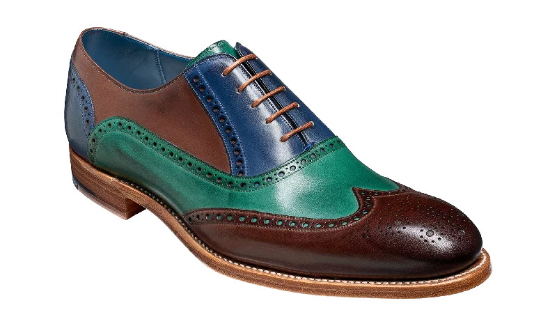 Men's Oxford shoes with a shock - absorbing insole and a leather liningValiant Multi - Ebony / Green / Blue Hand Painted