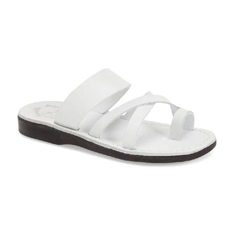 Men's sandals with a stretchy strap for a better fitThe Good Shepherd - Leather Toe Loop Slide | White