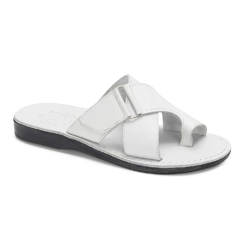 Men's sandals with a shock - absorbing insoleAsher - Leather Slide On Sandal | White