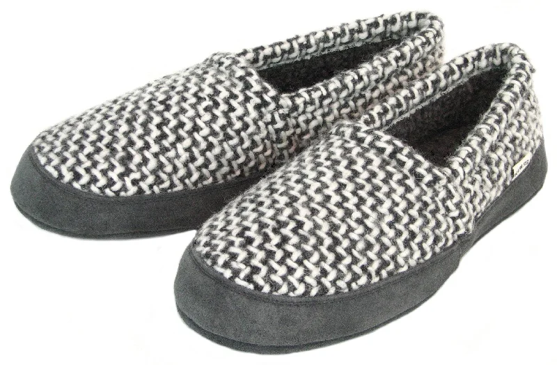 Men's slippers with a wool blend upper for warmthPolar Feet Men's Perfect Mocs Grey Wool