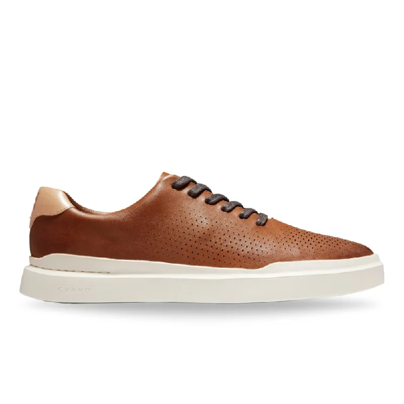 Men's Oxfords with a lace - up closure and a narrow fitCole Haan Men's GrandPro Rally Laser Cut - British Tan/Ivory