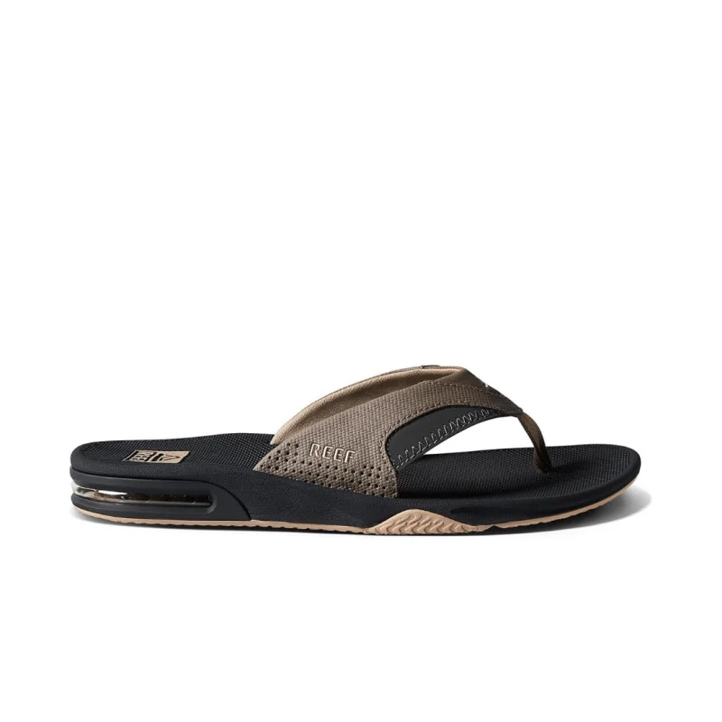 Men's sandals with a rubber sole for tractionMen's sandals with a rubber sole for tractionReef Men's Fanning Flip Flops - Fossil/Raven