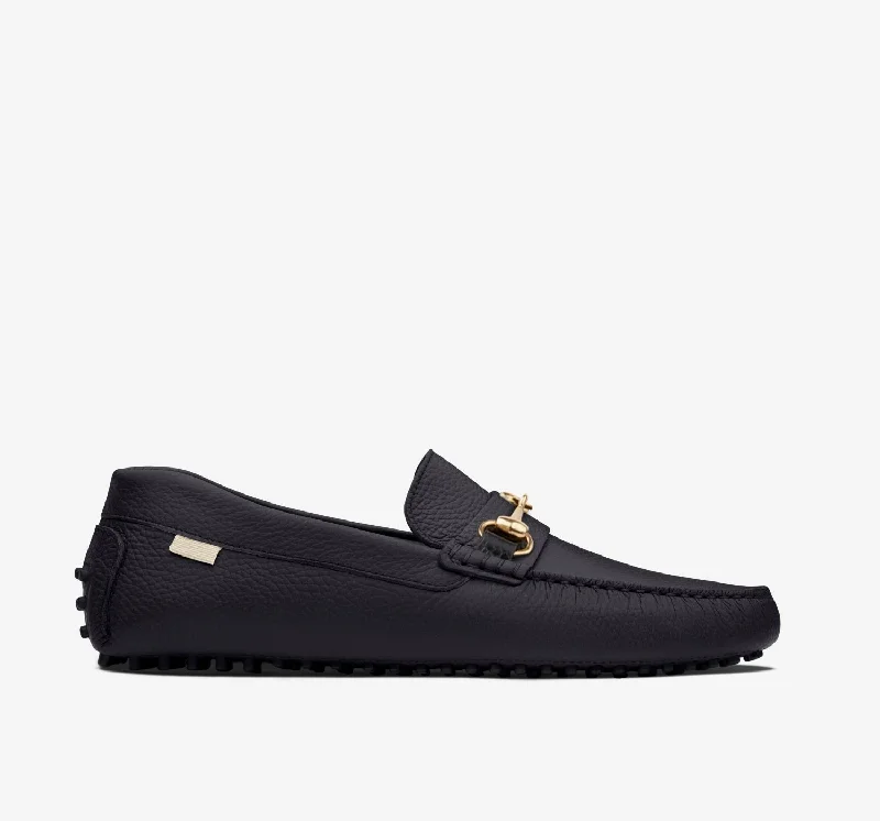 Men's loafers with a perforated leather upper for ventilationDriver | Black HB