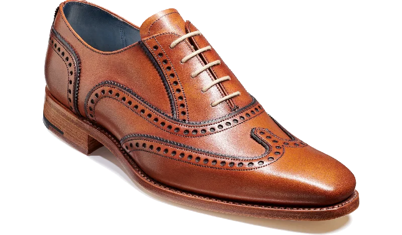 Men's leather Oxford shoes with a plain toeSpencer - Antique Rosewood / Navy Calf