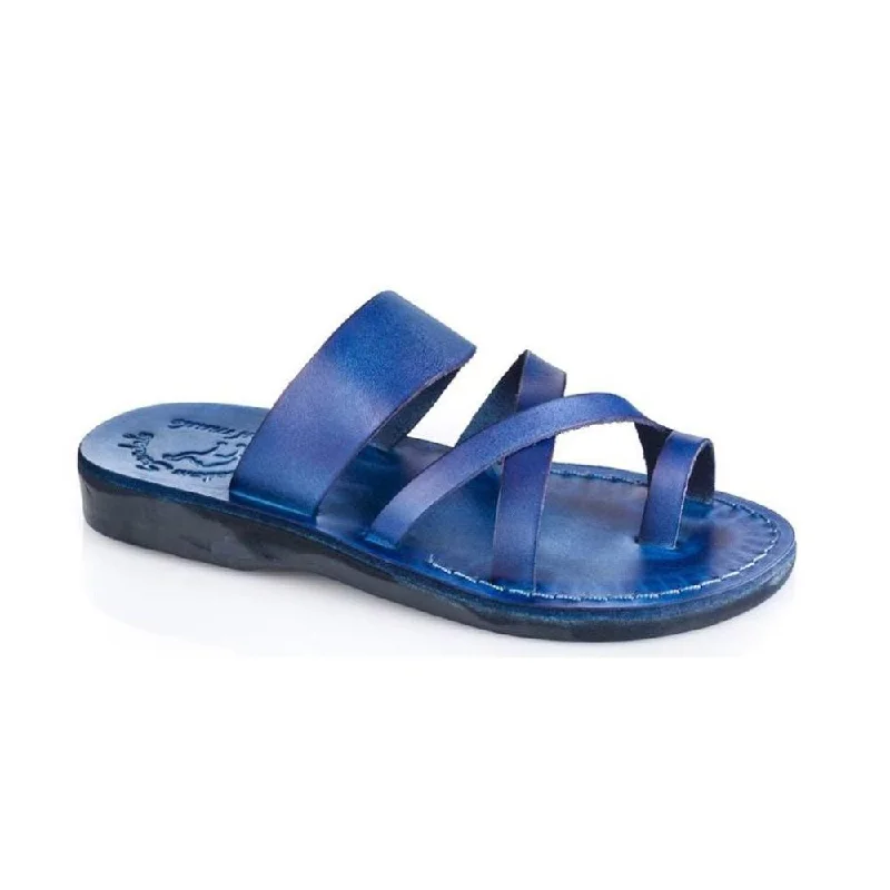 Men's sandals with a rubber sole for tractionThe Good Shepherd - Leather Toe Loop Slide | Blue