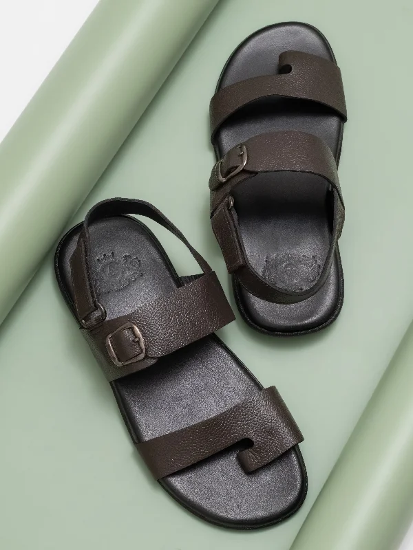 Men's leather sandals with an adjustable strapMen's leather sandals with an adjustable strapAtesber Brown Formal Sandal With Buckle For Mens