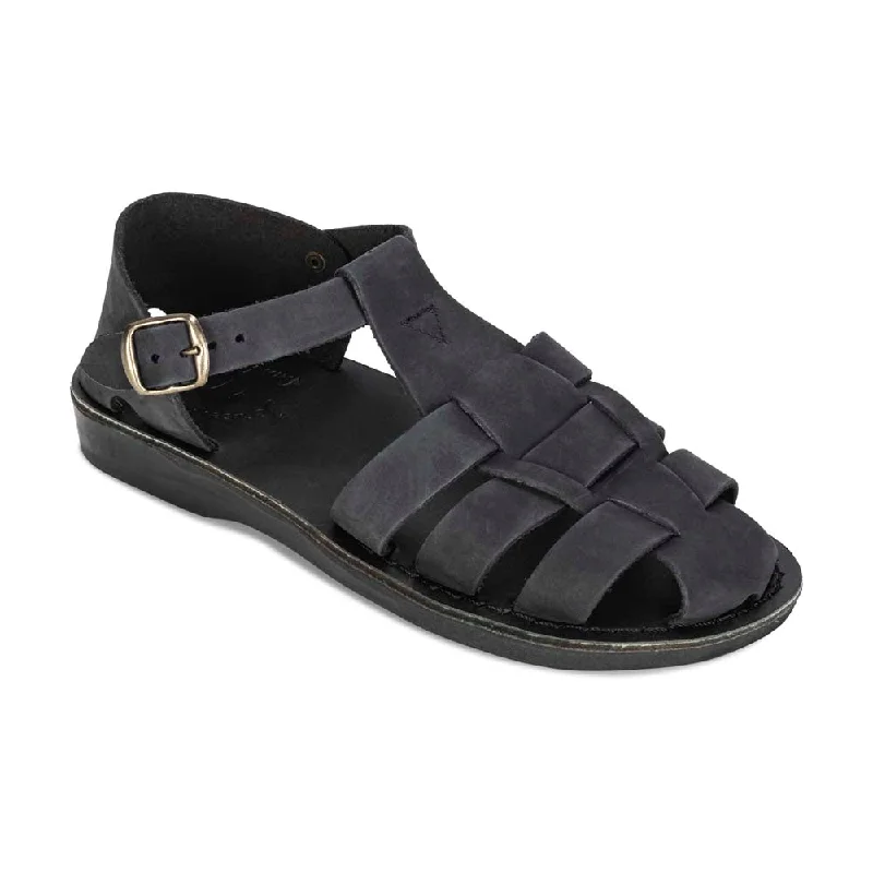 Men's sandals with a toe post designMen's sandals with a toe post designDaniel - Leather Fisherman Sport Sandal | Black Nubuck