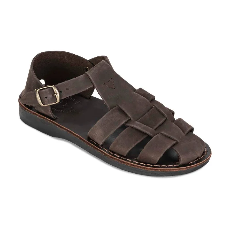 Men's sandals with a stretchy strap for a better fitMen's sandals with a stretchy strap for a better fitDaniel - Leather Fisherman Sport Sandal | Brown Nubuck