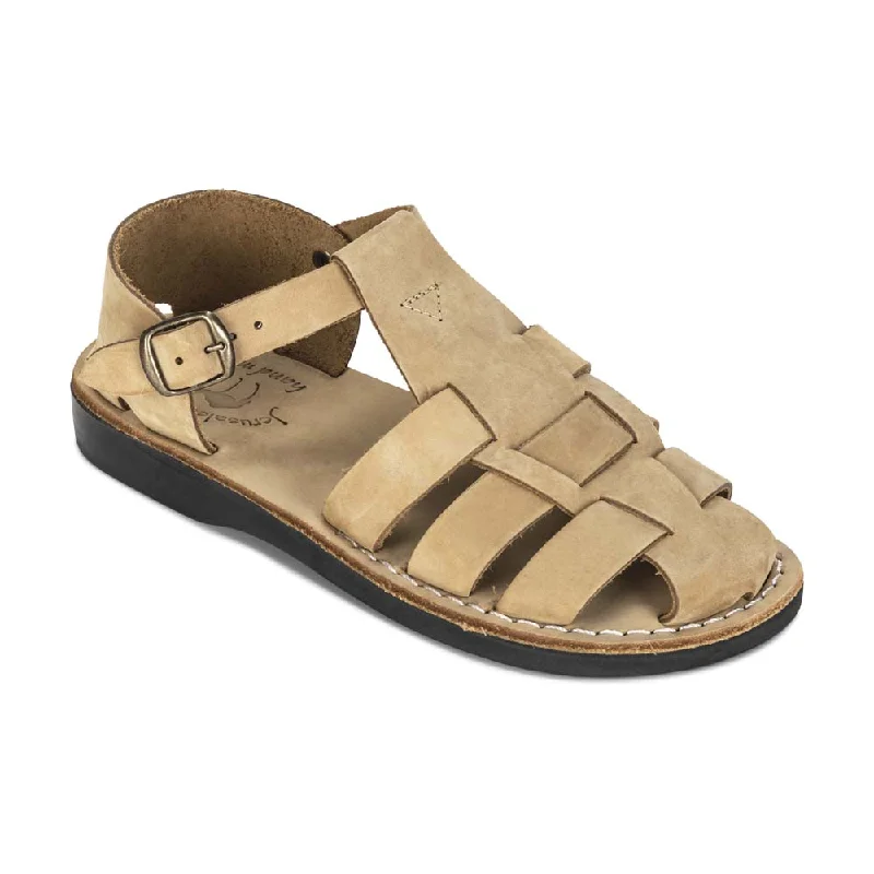 Men's sandals with a rubber sole for tractionMen's sandals with a rubber sole for tractionDaniel - Leather Fisherman Sport Sandal | Yellow Nubuck