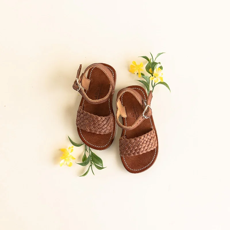 Men's sandals with a toe post designMen's sandals with a toe post designEspresso Trenza {Children's Leather Sandals}