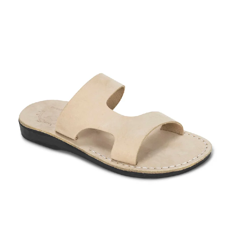 Men's leather sandals with an adjustable strapMen's leather sandals with an adjustable strapJune - Leather Side Strap Sandal | White Nubuck