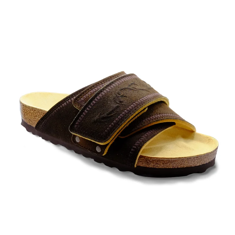 Flip - flop style men's sandals for beach wearFlip - flop style men's sandals for beach wearKyoto Tradition Altschwarz Deerskin Leather